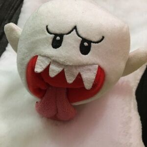 Charming White and Red Plush Ghost Toy
